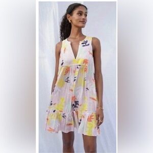 Lemlem by Liya Kebede Reef Bib Mini Dress Pink Print Size M